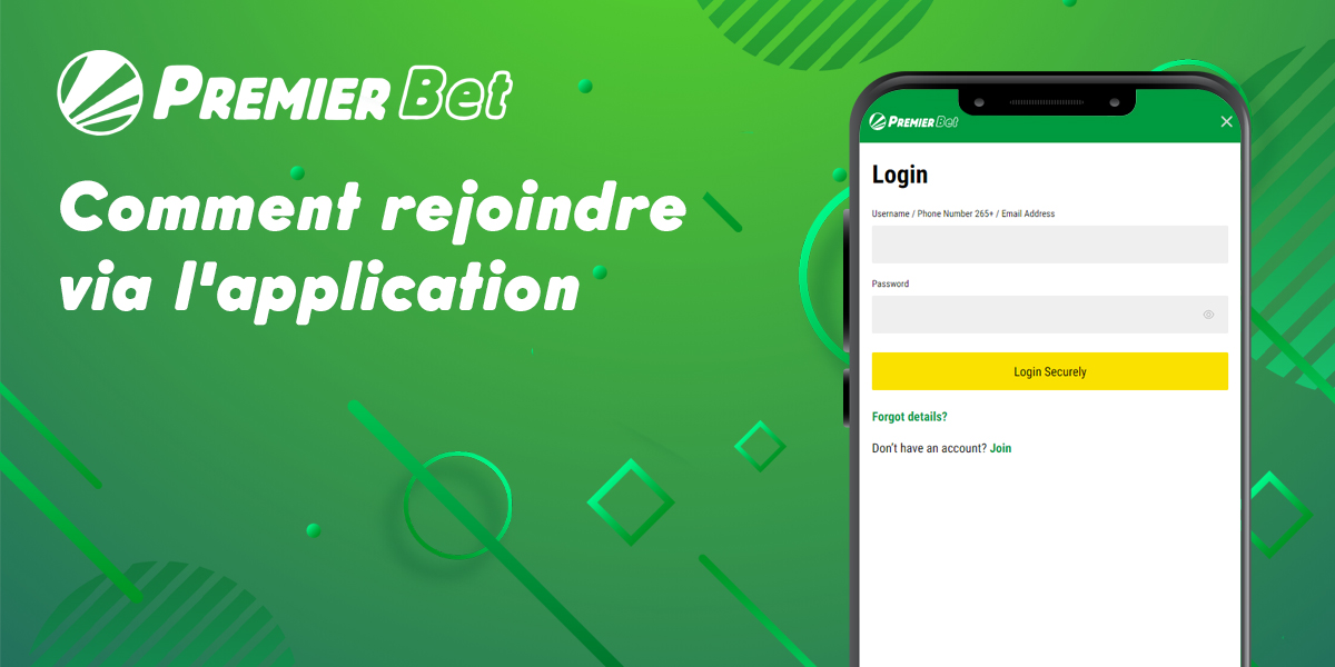 Processus de connexion à votre compte dans l'application mobile Premier Bet